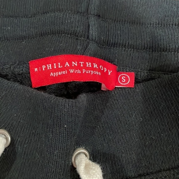PHILANTHROPY Women’s Black Flare Distressed Sweatpants - S - Picture 5 of 6